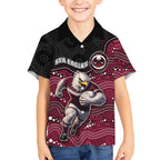 Custom Sea Eagles Hawaiian Shirt Bird Mascot With Aboriginal Indigenous