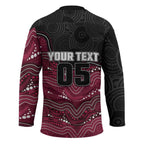 Custom Sea Eagles Hockey Jersey Bird Mascot With Aboriginal Indigenous
