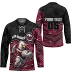 Custom Sea Eagles Hockey Jersey Bird Mascot With Aboriginal Indigenous
