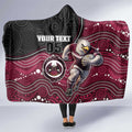 Custom Sea Eagles Hooded Blanket Bird Mascot With Aboriginal Indigenous