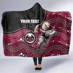 Custom Sea Eagles Hooded Blanket Bird Mascot With Aboriginal Indigenous