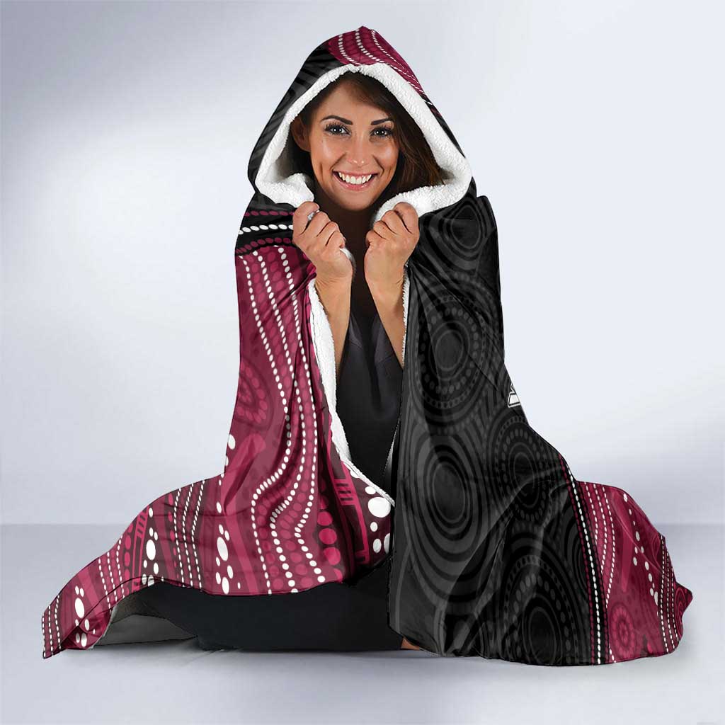 Custom Sea Eagles Hooded Blanket Bird Mascot With Aboriginal Indigenous