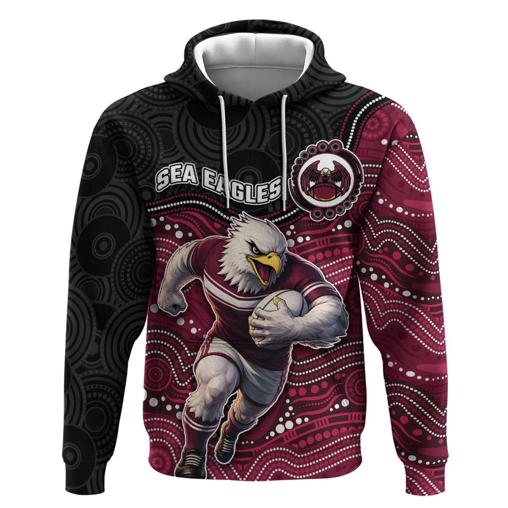 Custom Sea Eagles Hoodie Bird Mascot With Aboriginal Indigenous