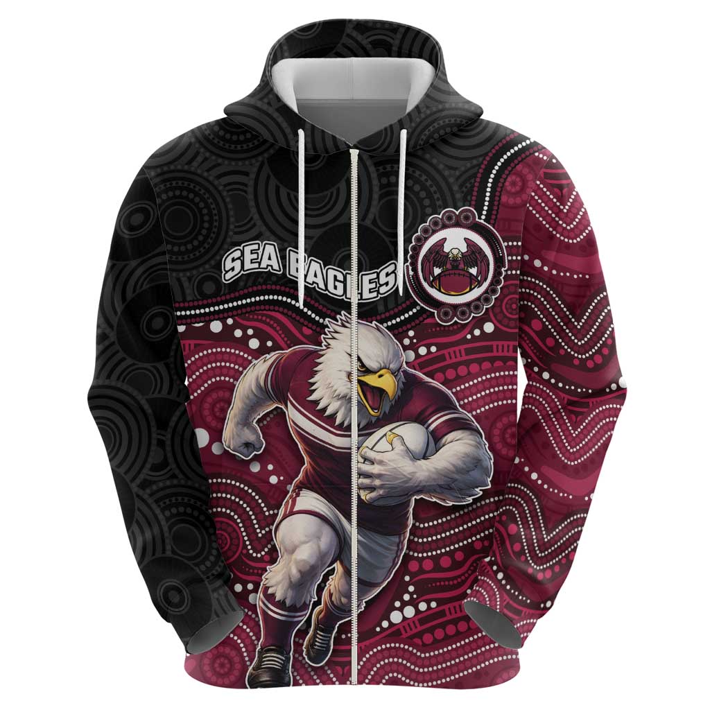 Custom Sea Eagles Hoodie Bird Mascot With Aboriginal Indigenous