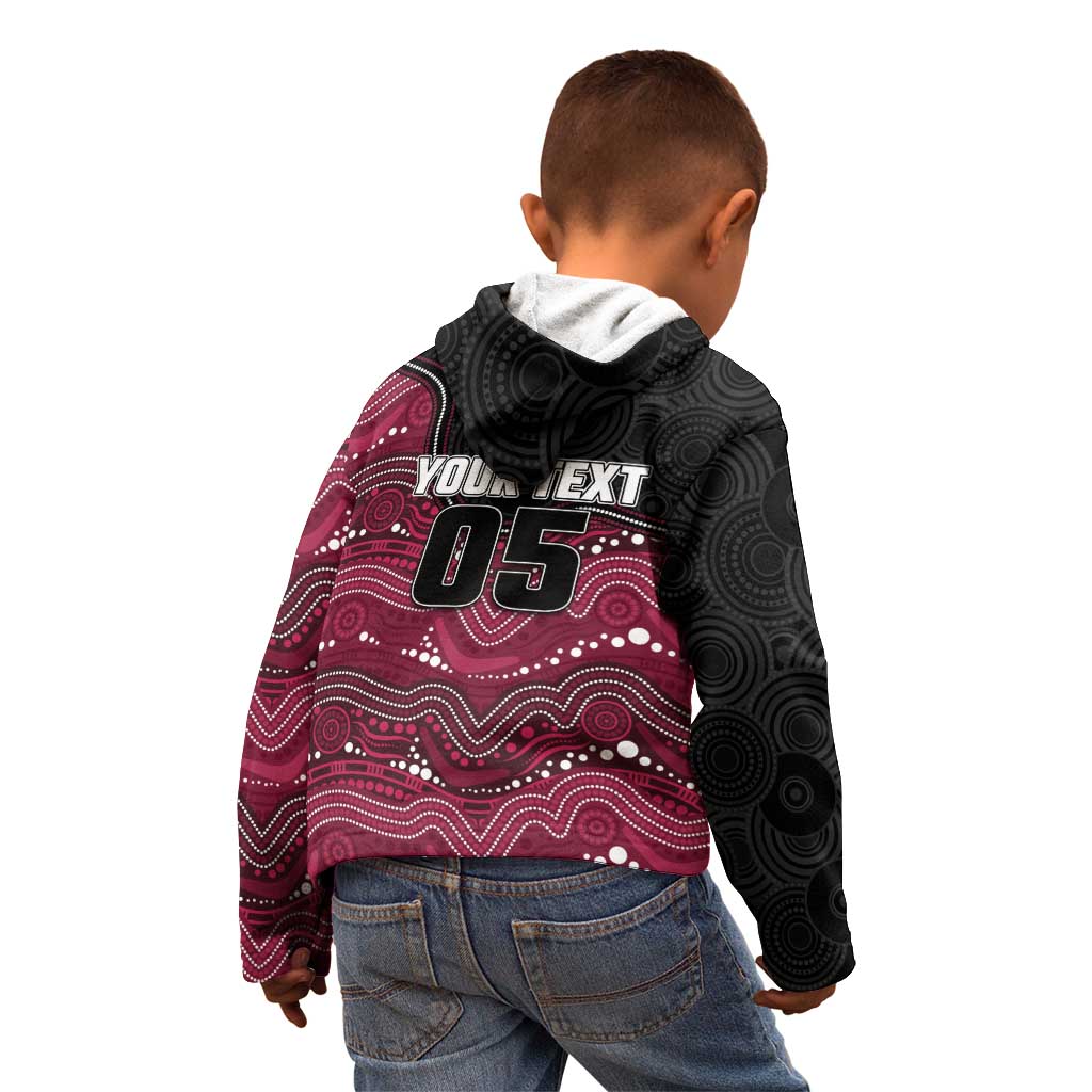 Custom Sea Eagles Kid Hoodie Bird Mascot With Aboriginal Indigenous