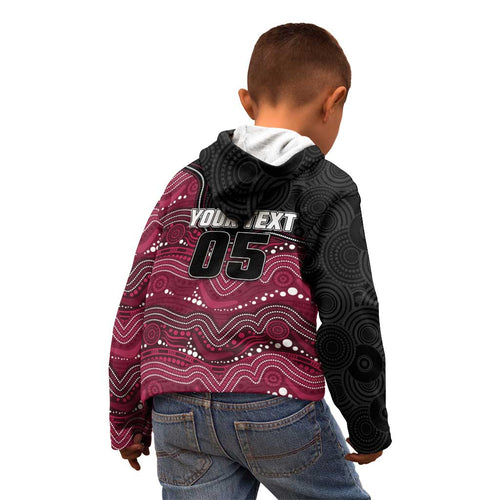 Custom Sea Eagles Kid Hoodie Bird Mascot With Aboriginal Indigenous