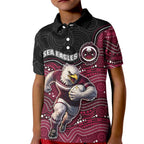 Custom Sea Eagles Kid Polo Shirt Bird Mascot With Aboriginal Indigenous