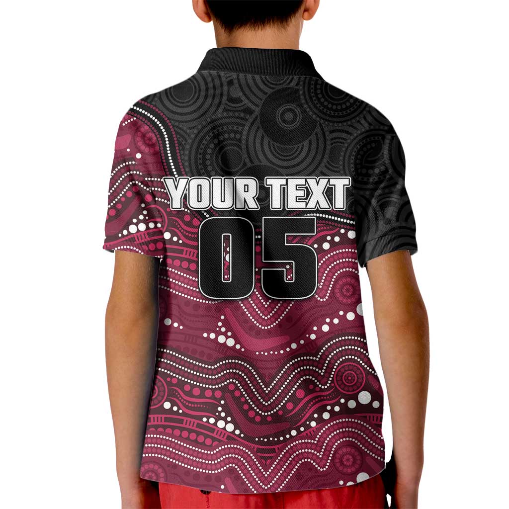 Custom Sea Eagles Kid Polo Shirt Bird Mascot With Aboriginal Indigenous
