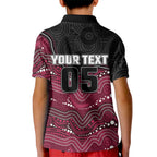 Custom Sea Eagles Kid Polo Shirt Bird Mascot With Aboriginal Indigenous
