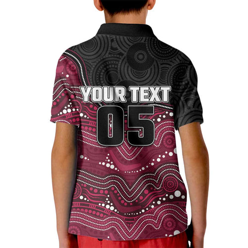 Custom Sea Eagles Kid Polo Shirt Bird Mascot With Aboriginal Indigenous