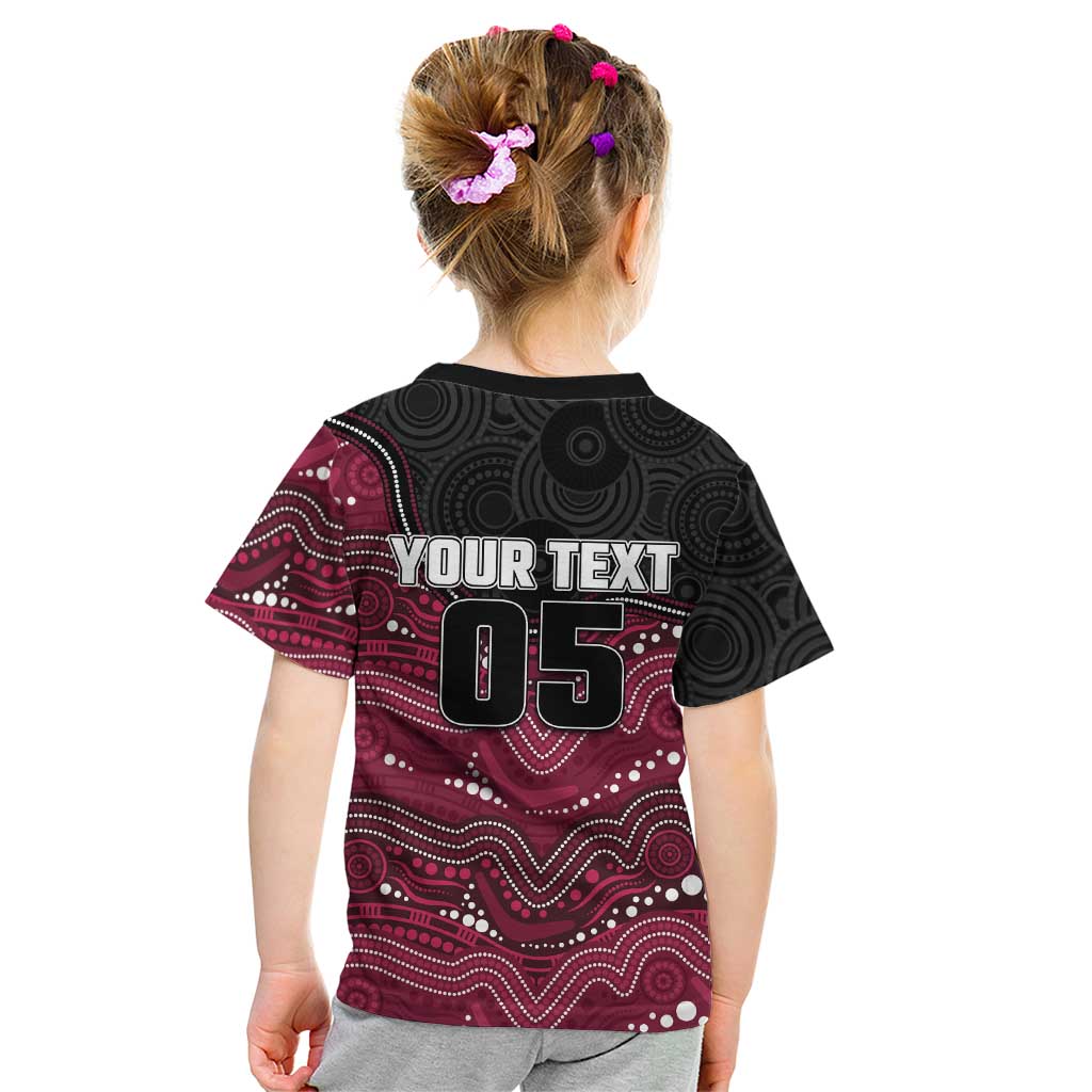 Custom Sea Eagles Kid T Shirt Bird Mascot With Aboriginal Indigenous
