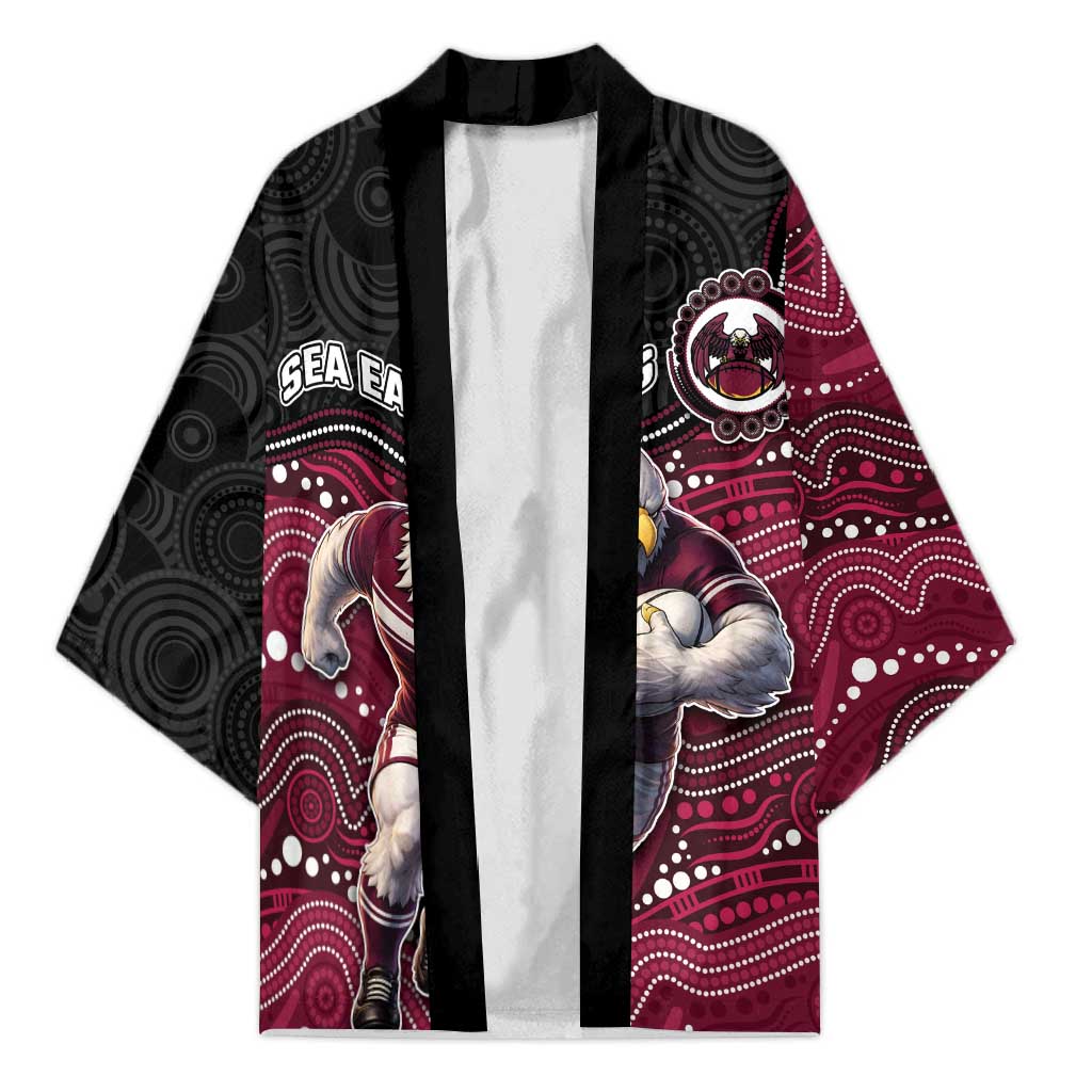 Custom Sea Eagles Kimono Bird Mascot With Aboriginal Indigenous