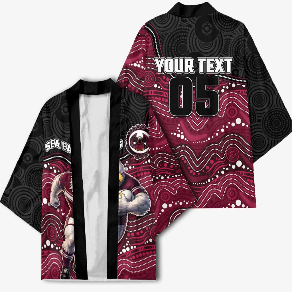 Custom Sea Eagles Kimono Bird Mascot With Aboriginal Indigenous