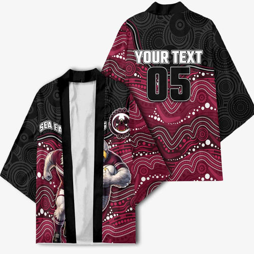 Custom Sea Eagles Kimono Bird Mascot With Aboriginal Indigenous