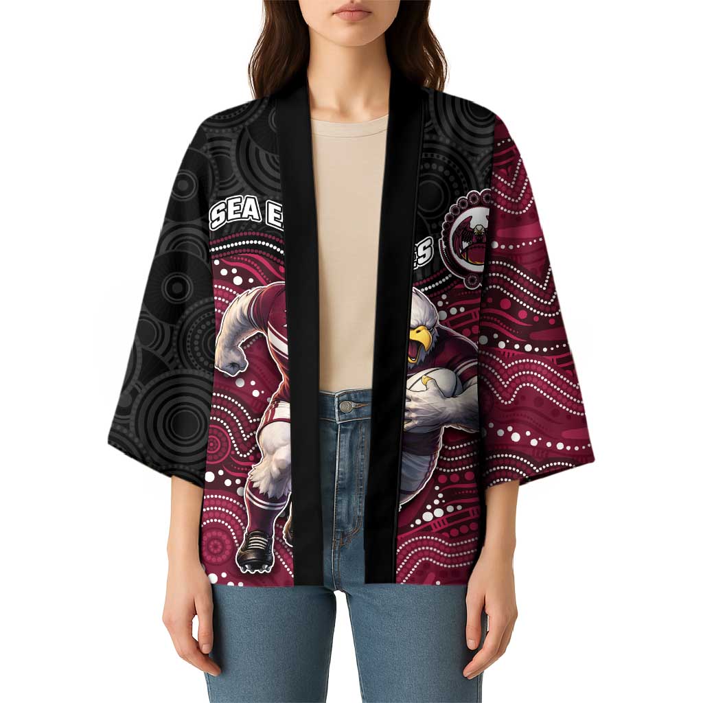 Custom Sea Eagles Kimono Bird Mascot With Aboriginal Indigenous