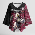 Custom Sea Eagles Kimono Sleeve Blouse Bird Mascot With Aboriginal Indigenous
