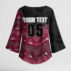 Custom Sea Eagles Kimono Sleeve Blouse Bird Mascot With Aboriginal Indigenous