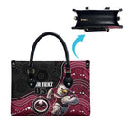 Custom Sea Eagles Leather Bag Bird Mascot With Aboriginal Indigenous