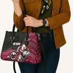Custom Sea Eagles Leather Bag Bird Mascot With Aboriginal Indigenous