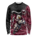 Custom Sea Eagles Long Sleeve Shirt Bird Mascot With Aboriginal Indigenous