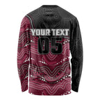Custom Sea Eagles Long Sleeve Shirt Bird Mascot With Aboriginal Indigenous