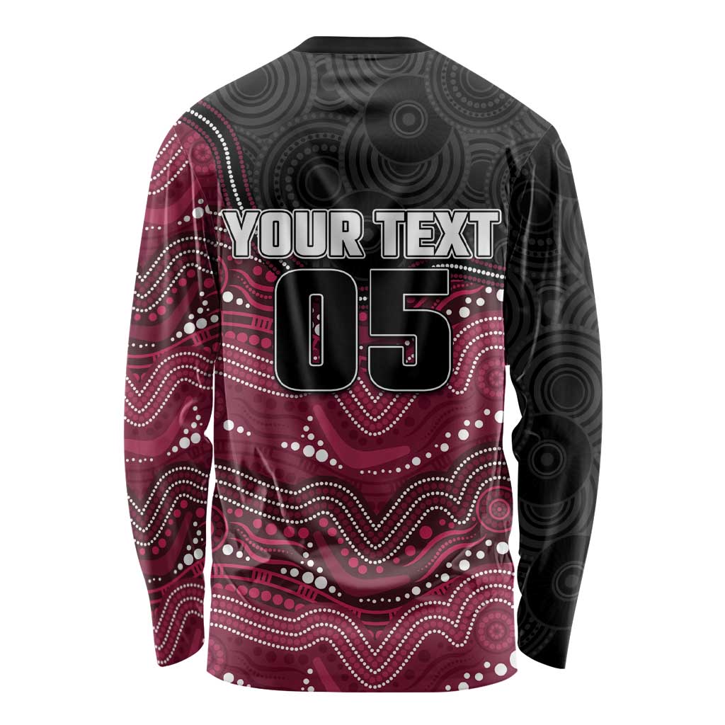 Custom Sea Eagles Long Sleeve Shirt Bird Mascot With Aboriginal Indigenous