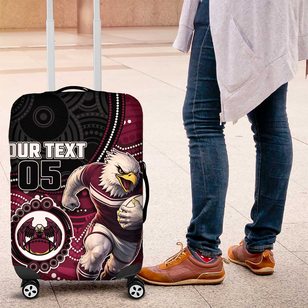 Custom Sea Eagles Luggage Cover Bird Mascot With Aboriginal Indigenous