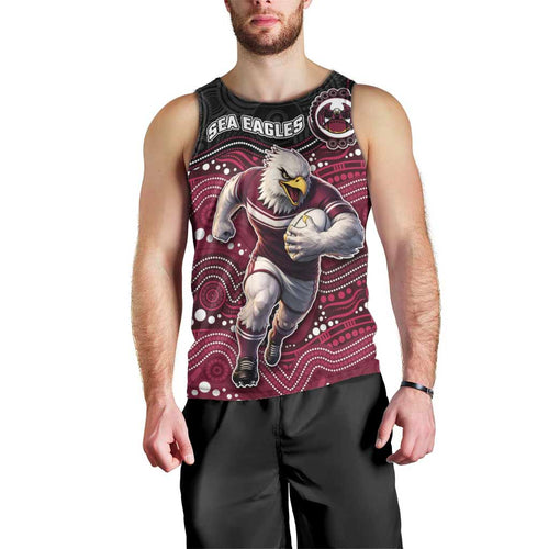 Custom Sea Eagles Men Tank Top Bird Mascot With Aboriginal Indigenous