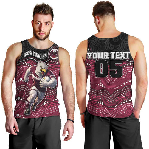Custom Sea Eagles Men Tank Top Bird Mascot With Aboriginal Indigenous