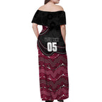 Custom Sea Eagles Off Shoulder Maxi Dress Bird Mascot With Aboriginal Indigenous