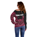 Custom Sea Eagles Off Shoulder Sweater Bird Mascot With Aboriginal Indigenous