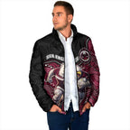 Custom Sea Eagles Padded Jacket Bird Mascot With Aboriginal Indigenous