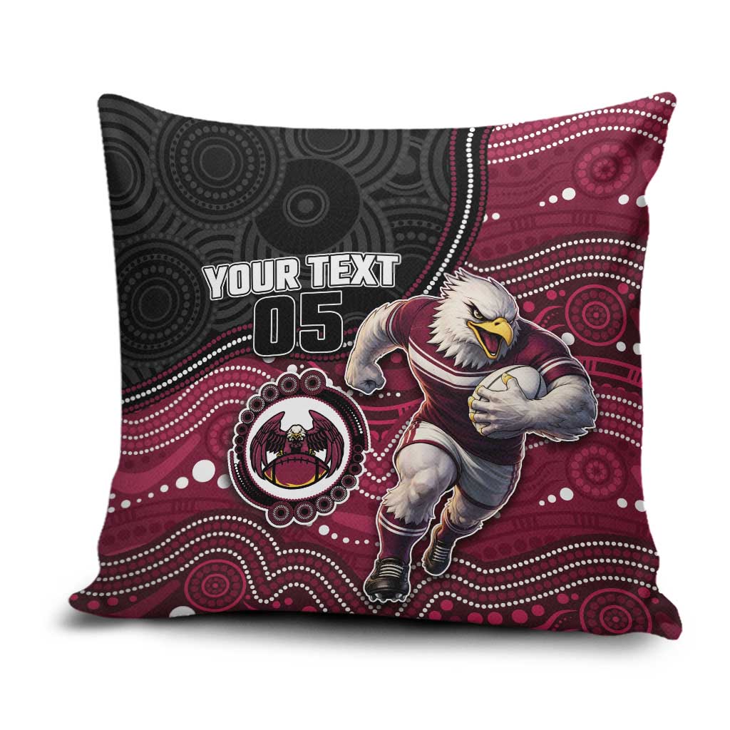Custom Sea Eagles Pillow Cover Bird Mascot With Aboriginal Indigenous