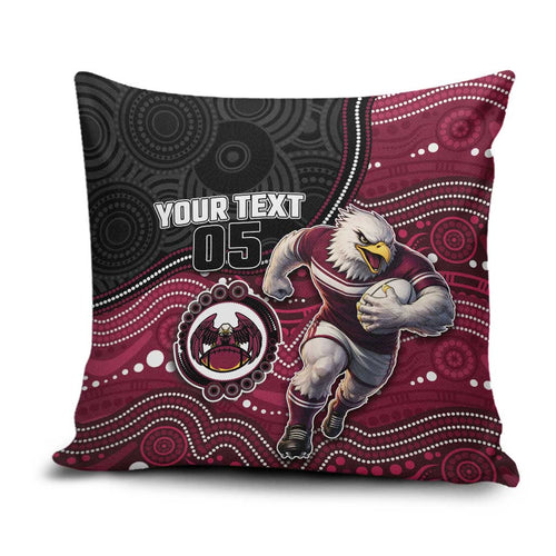 Custom Sea Eagles Pillow Cover Bird Mascot With Aboriginal Indigenous