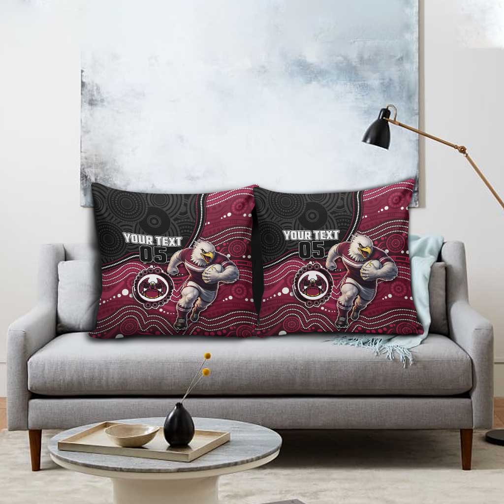 Custom Sea Eagles Pillow Cover Bird Mascot With Aboriginal Indigenous
