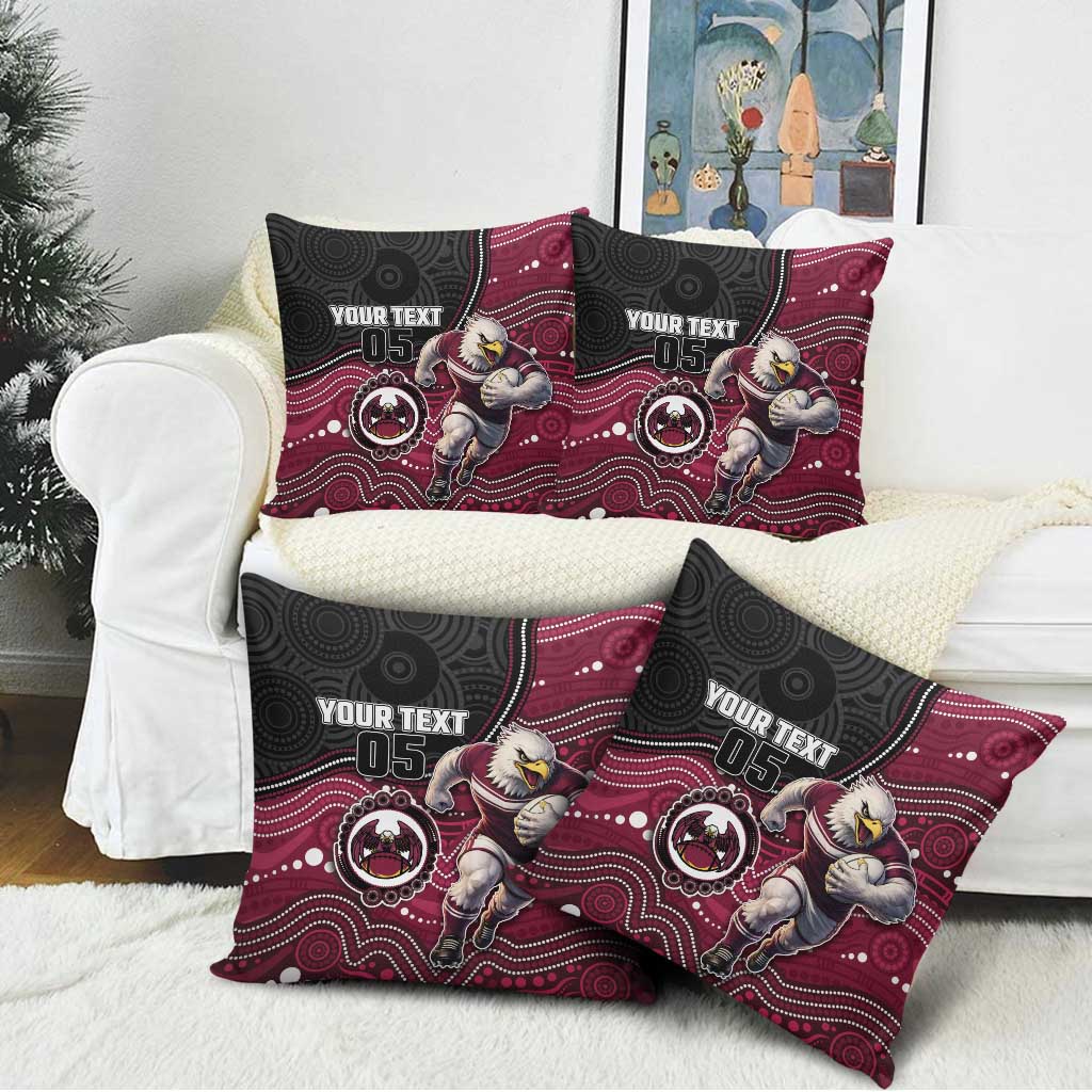 Custom Sea Eagles Pillow Cover Bird Mascot With Aboriginal Indigenous