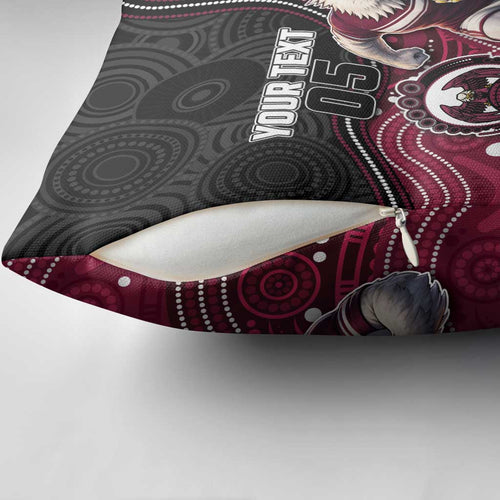 Custom Sea Eagles Pillow Cover Bird Mascot With Aboriginal Indigenous