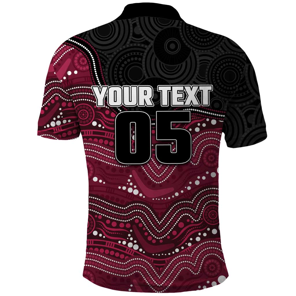 Custom Sea Eagles Polo Shirt Bird Mascot With Aboriginal Indigenous
