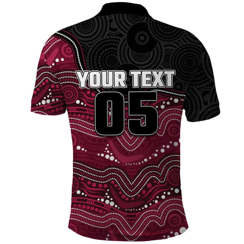 Custom Sea Eagles Polo Shirt Bird Mascot With Aboriginal Indigenous