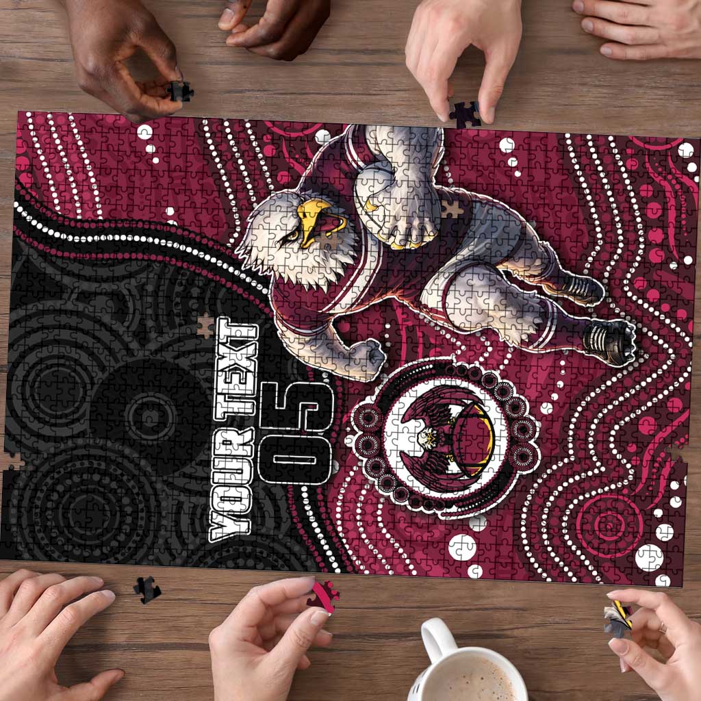 Custom Sea Eagles Puzzle Bird Mascot With Aboriginal Indigenous