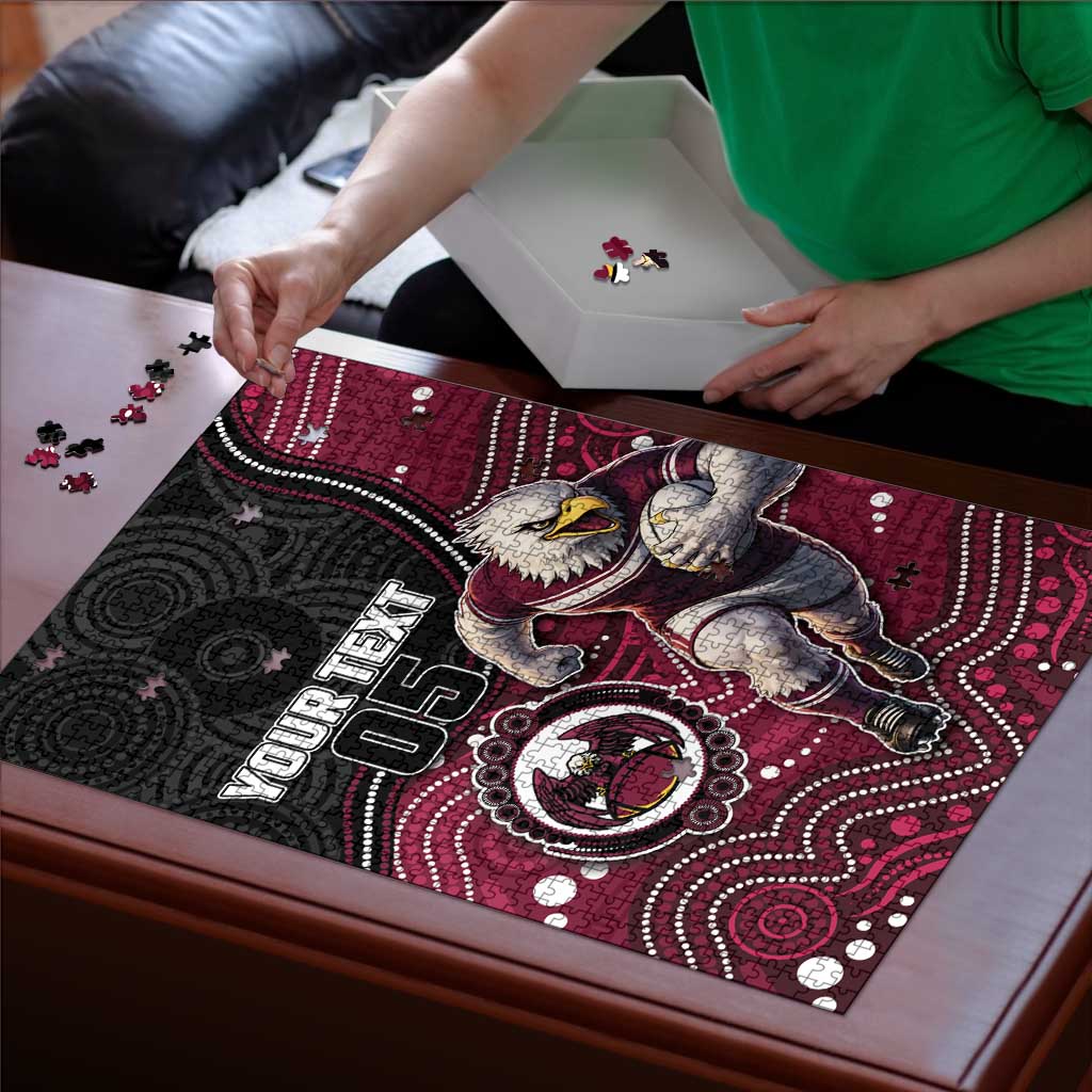 Custom Sea Eagles Puzzle Bird Mascot With Aboriginal Indigenous