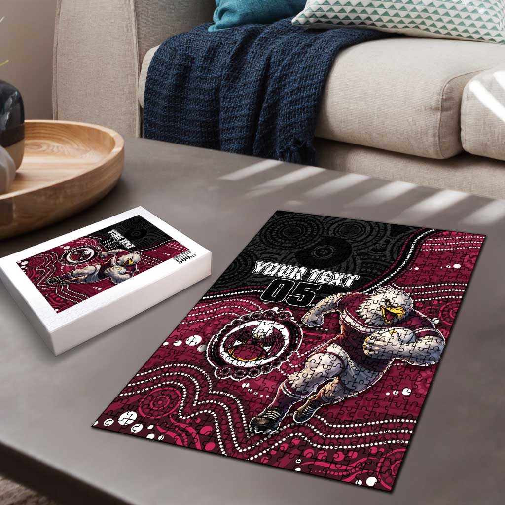 Custom Sea Eagles Puzzle Bird Mascot With Aboriginal Indigenous