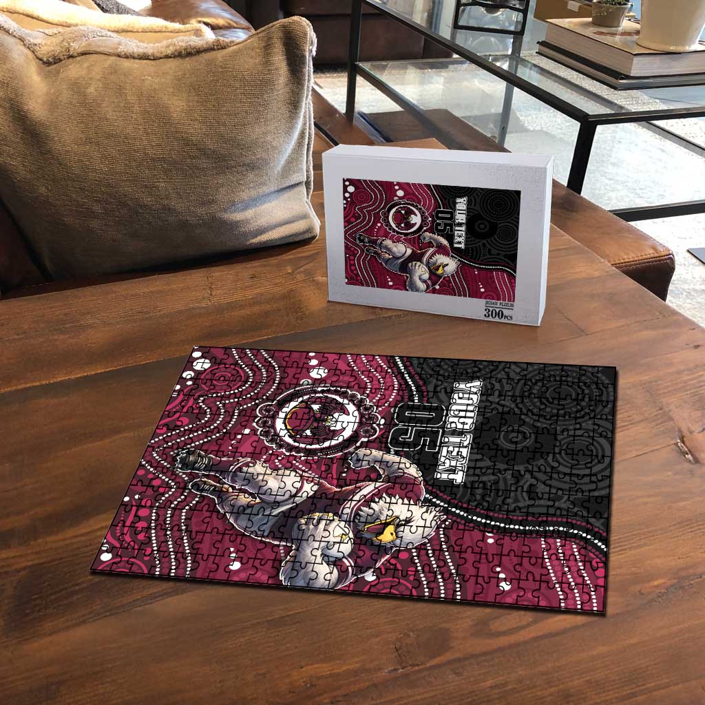 Custom Sea Eagles Puzzle Bird Mascot With Aboriginal Indigenous