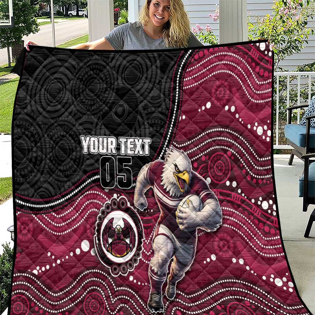Custom Sea Eagles Quilt Bird Mascot With Aboriginal Indigenous