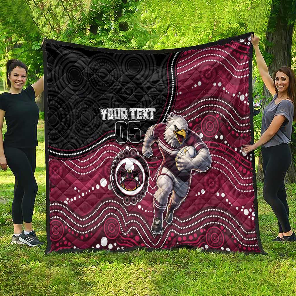 Custom Sea Eagles Quilt Bird Mascot With Aboriginal Indigenous
