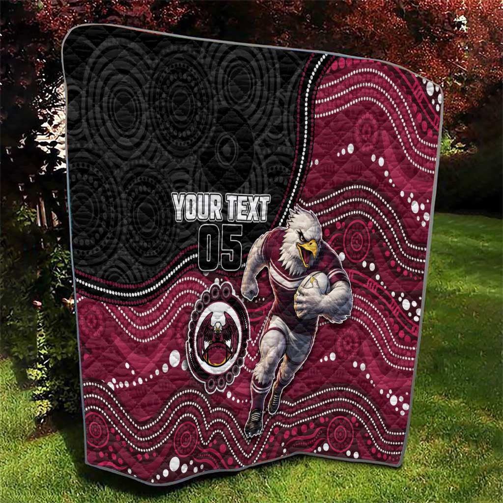 Custom Sea Eagles Quilt Bird Mascot With Aboriginal Indigenous