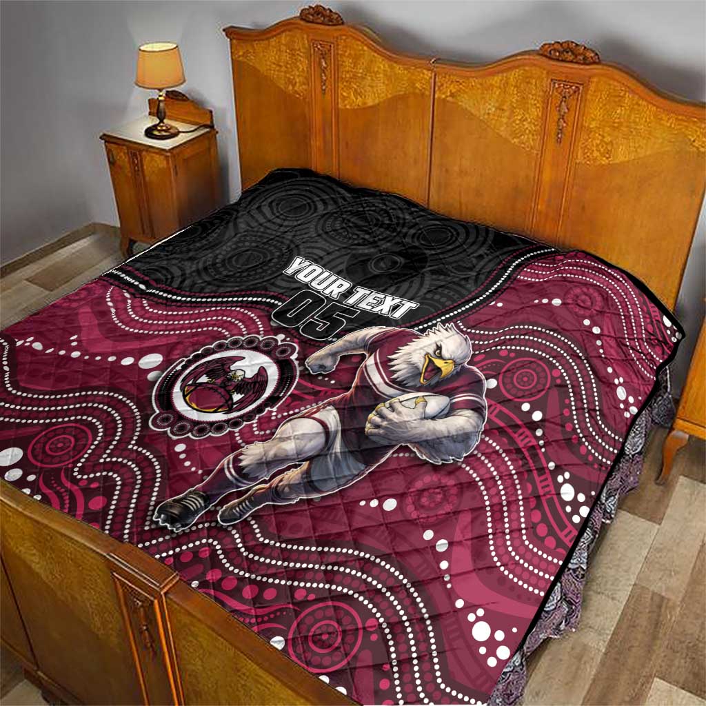 Custom Sea Eagles Quilt Bird Mascot With Aboriginal Indigenous