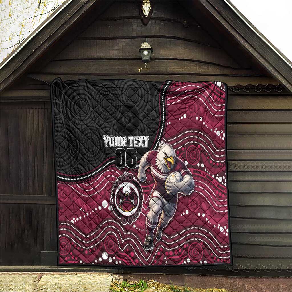 Custom Sea Eagles Quilt Bird Mascot With Aboriginal Indigenous