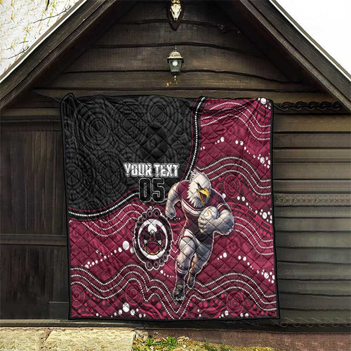 Custom Sea Eagles Quilt Bird Mascot With Aboriginal Indigenous