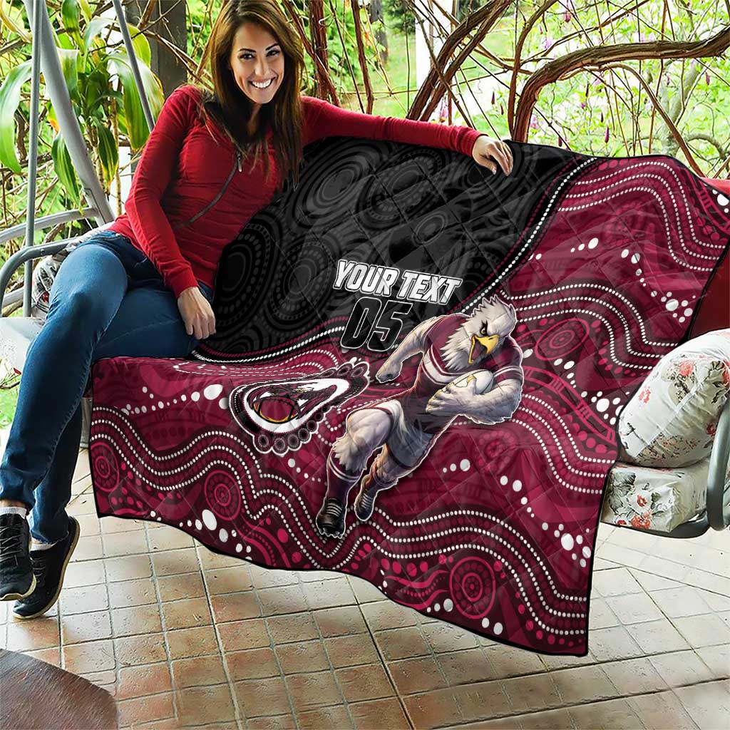 Custom Sea Eagles Quilt Bird Mascot With Aboriginal Indigenous